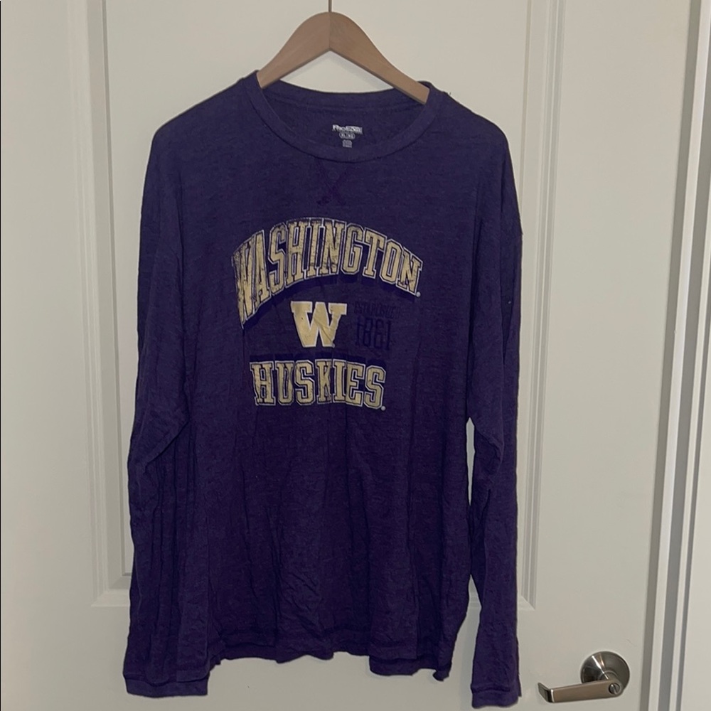 Purple Washington Huskies Long Sleeve Tee
